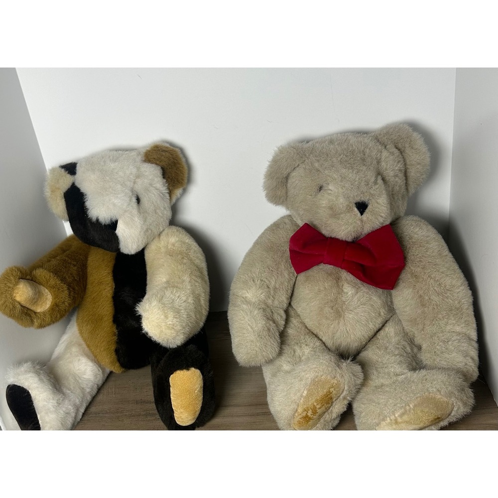 Vermont Teddy Bear Company Lot of 2 Teddy Bears Red Bow Tie & Calico Plush
‎ Toy